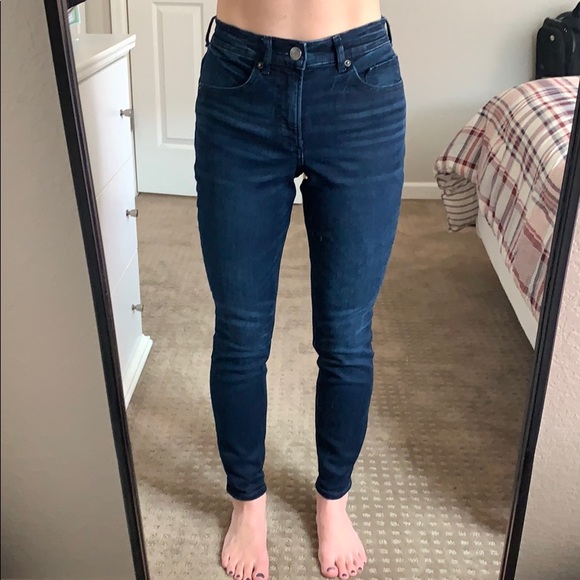 Express Denim - Express High Rise Stretch Dark Denim Leggings